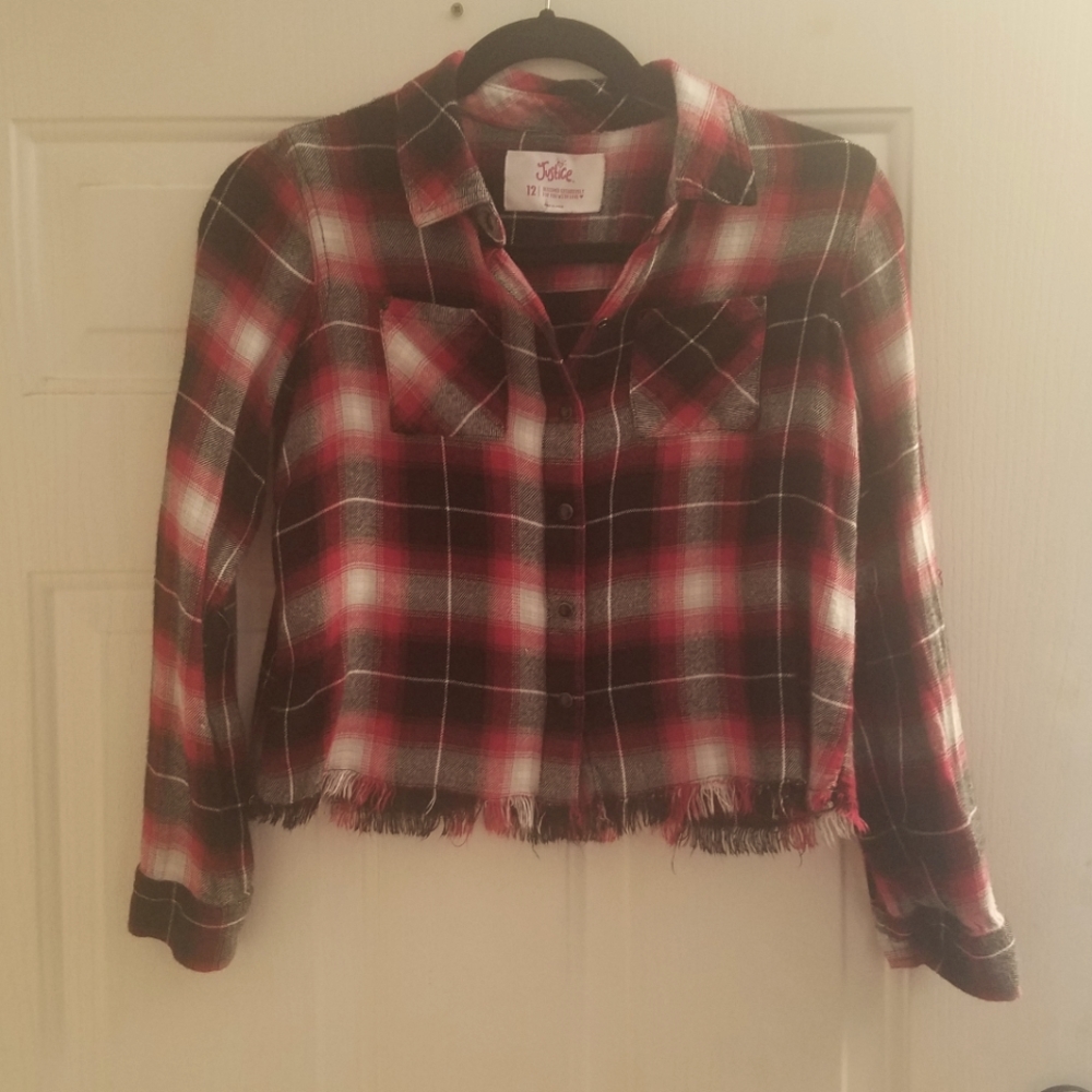 Justice Flannel Shirt Size 12